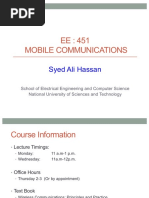 EE: 451 Mobile Communications: Syed Ali Hassan