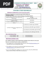 Instruction Booklet: Ts Law Common Entrance Test - 2021