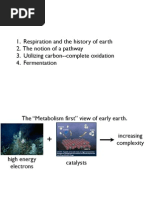 Respiration and The History of Earth 2. The Notion of A Pathway 3. Utilizing Carbon - Complete Oxidation 4. Fermentation