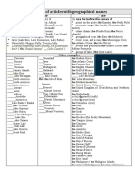 The Use of Articles With Geographical Names