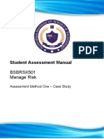 Student Assessment Manual: BSBRSK501 Manage Risk