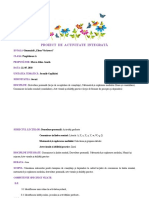 Proiect Didactic Integrat