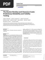 The Boston Residue and Clearance Scale: Preliminary Reliability and Validity Testing