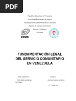 Fundamentación Legal Servicio Comunitario Venezuela Andrea Jiménez