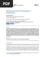 Motivation Factors of Consumers' Food Choice: Iraz Haspolat Kaya