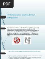 Prohibiciones A Empleadores y Trabajadores