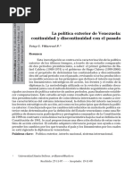 Yetzy Villarroel - La Política Exterior de Venezuela. Continuidad y Discontinuidad Con El Pasado