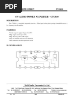 6W Audio Power Amplifier-Ctc810: Youda Integrated Circuit