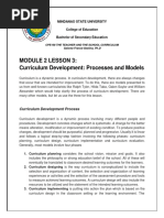 MODULE 2 LESSON 3 Curriculum Development Processes and Models