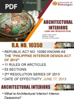 Architectural Interiors: Laws and Introduction