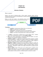 Chapter One: 1.1definition and Classification of Statistics