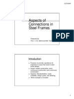 Aspects of Connection in Steel Frames