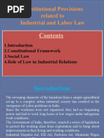 Constitutional Provisions Related To Industrial and Labor Law