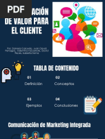 Comunicación de Valor para El Cliente