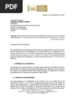 Ponencia Primer Debate PL 008 de 2021 Senado