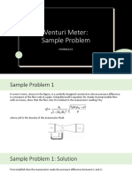 Venturi Meter: Sample Problem: Hydraulics