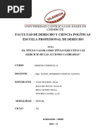 El Título Valor Como Título Ejecutivo y El Ejercicio de Las Acciones Cambiarias