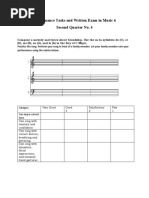 Performance Tasks and Written Exam in Music 6