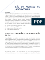 Planificação Do Processo de Ensino e Aprendizagem