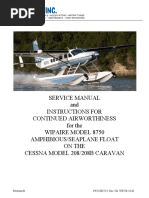 Service Manual and Instructions For Continued Airworthiness For The Wipaire Model 8750 Amphibious/Seaplane Float On The Cessna Model 208/208B Caravan