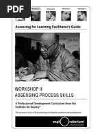 Workshop Ii: Assessing Process Skills: Assessing For Learning Facilitator's Guide