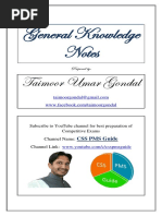 General Knowledge Notes by Taimoor Gondal