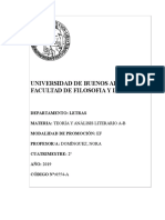 Programa Teoría y Análisis Lit. A B Dominguez 2º Cuatri 2019