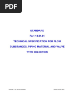 ST - 13.01.01 Technical Specifications For Flow Substances Piping Material and Valve Type Selection