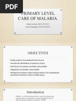 Primary Level Care of Malaria