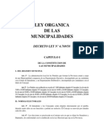 Ley Organica de Las Municipalidades