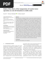 Study of The Effect of The Temperature of Caustic Tower Operation On Red Oil Formation in Olefin Units