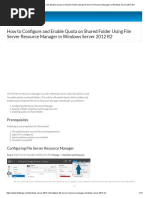 How To Configure and Enable Quota On Shared Folder Using File Server Resource Manager in Windows Server 2012 R2