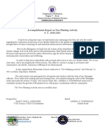 Accomplishment Report On Tree Planting Activity S. Y. 2020-2021