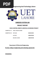 University of Engineering and Technology Lahore: Voice Control Robot & Obstacle Avoidance Project