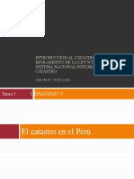 TEMA 1 - Introducción Al Catastro Reglamento de La Ley 28294 Del Sistema Nacional Integrado de Catastro