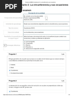 Examen - (AAB01) Cuestionario 2 - La Circunferencia y Sus Ecuaciones