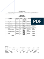 Recipe Quantification - Module 4