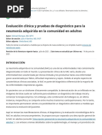 Evaluación Clínica y Pruebas de Diagnóstico para La Neumonía Adquirida en La Comunidad en Adultos - UpToDate