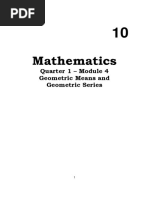 Math 10 - q1 - WK 4 - Module 4 - Geometric Means and Geometric Series - Removed