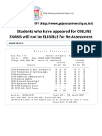 Online Result & Re-Assessment - Gujarat University