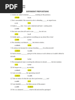 DEPENDENT PREPOSITIONS (Exercises)