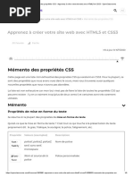 Mémento Des Propriétés CSS - Apprenez À Créer Votre Site Web Avec HTML5 Et CSS3 - OpenClassrooms