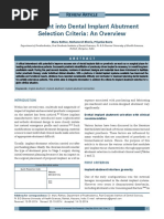 Abutment Selection Criteria