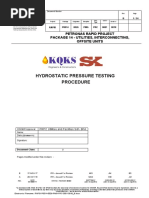 Hydrostatic Pressure Testing Procedure: Petronas Rapid Project Package 14 - Utilities, Interconnecting, Offsite Units