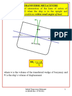 Initial Transverse Metacentre