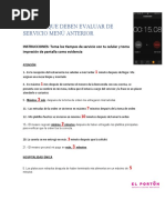 Tiempos A Evaluar de Servicio Menú Enero