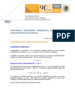 Integrales Indefinidas Inmediatas de Funciones Trigonométricas Inversas