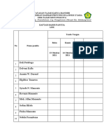 Daftar Hadir Osis LDK 2021