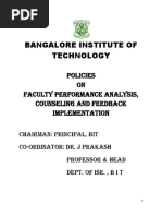 Bangalore Institute of Technology: Policies ON Faculty Performance Analysis, Counseling and Feedback Implementation