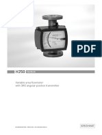 H250 H250 H250 H250: Variable Area Flowmeter With 3W2 Angular Position Transmitter